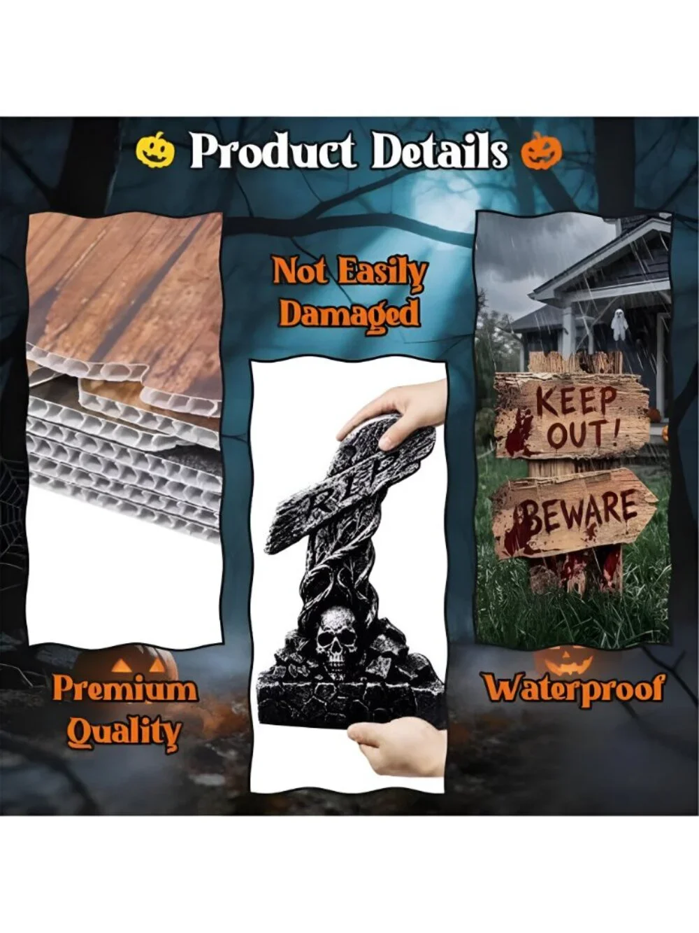 7 Pack Halloween Tombstones Decorations Outdoor Graveyard Signs with RIP